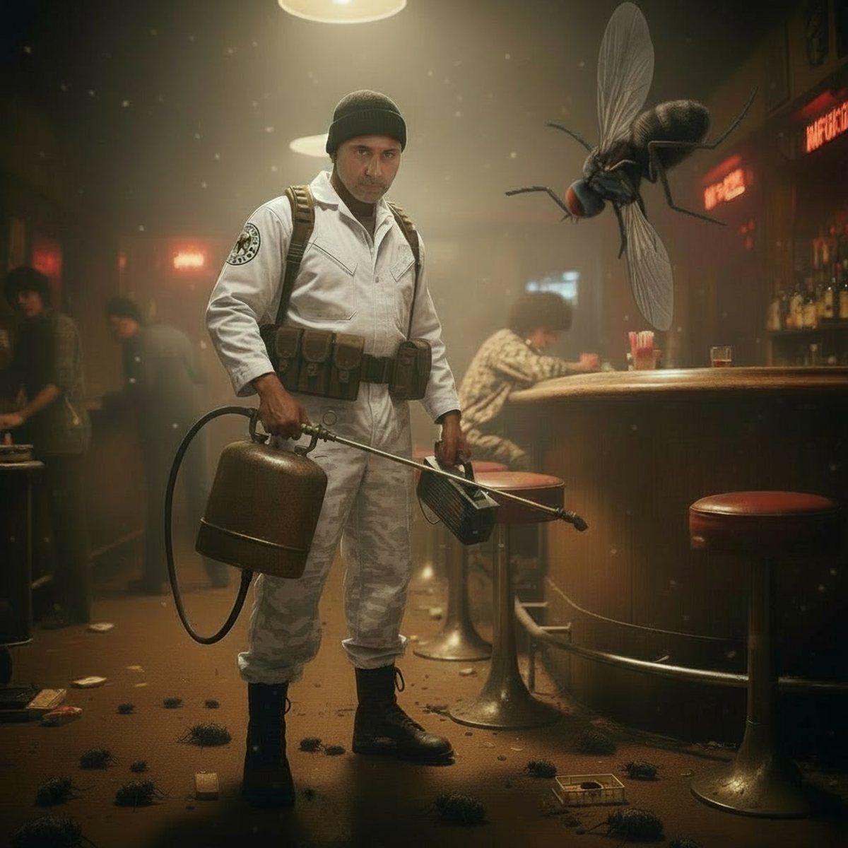 Broadway Pest Services technician in NYC restaurant — urban tactical pest control since 1970